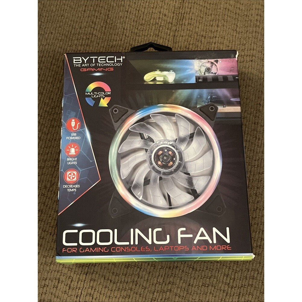 Gaming Cooling Fan ~Multicolor Lights~BYTECH~ consoles, laptops~USB Powered~New